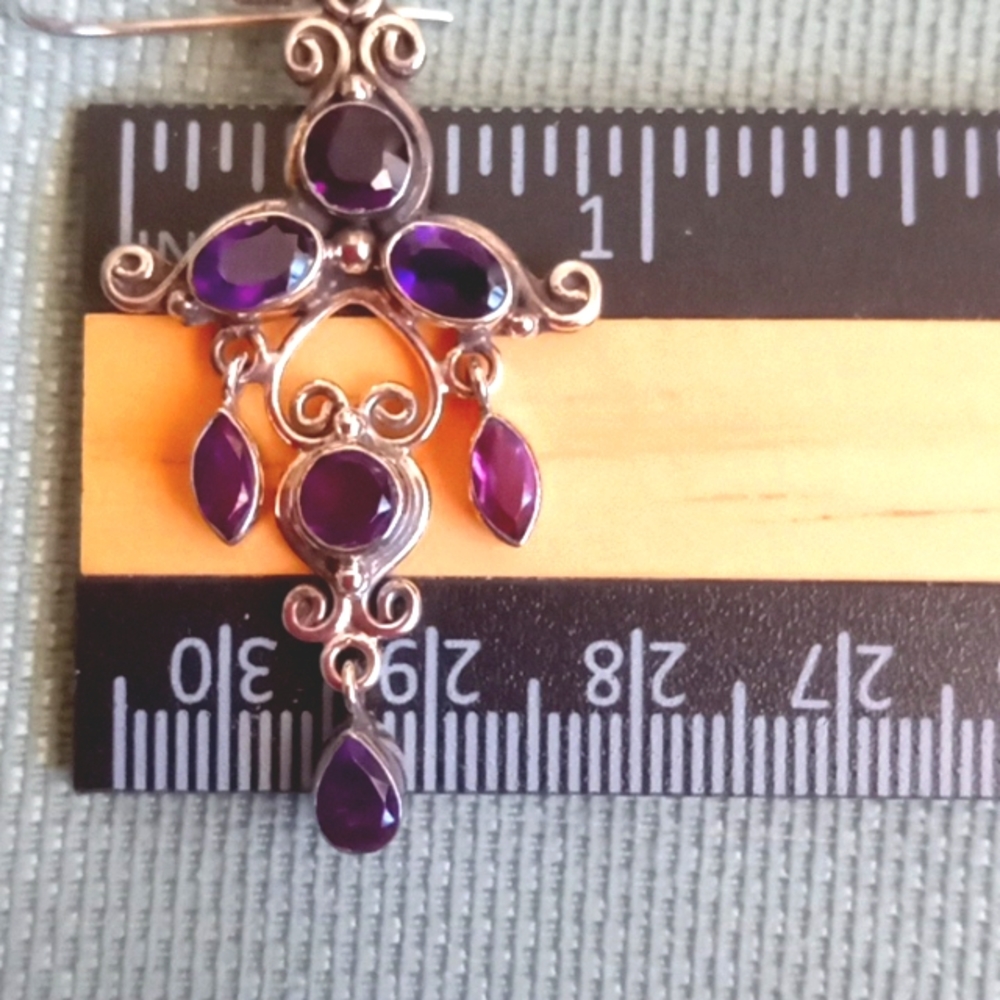 BALI LEGACY AMETHYST CHANDELIER EARRING'S - Picture 4 of 5